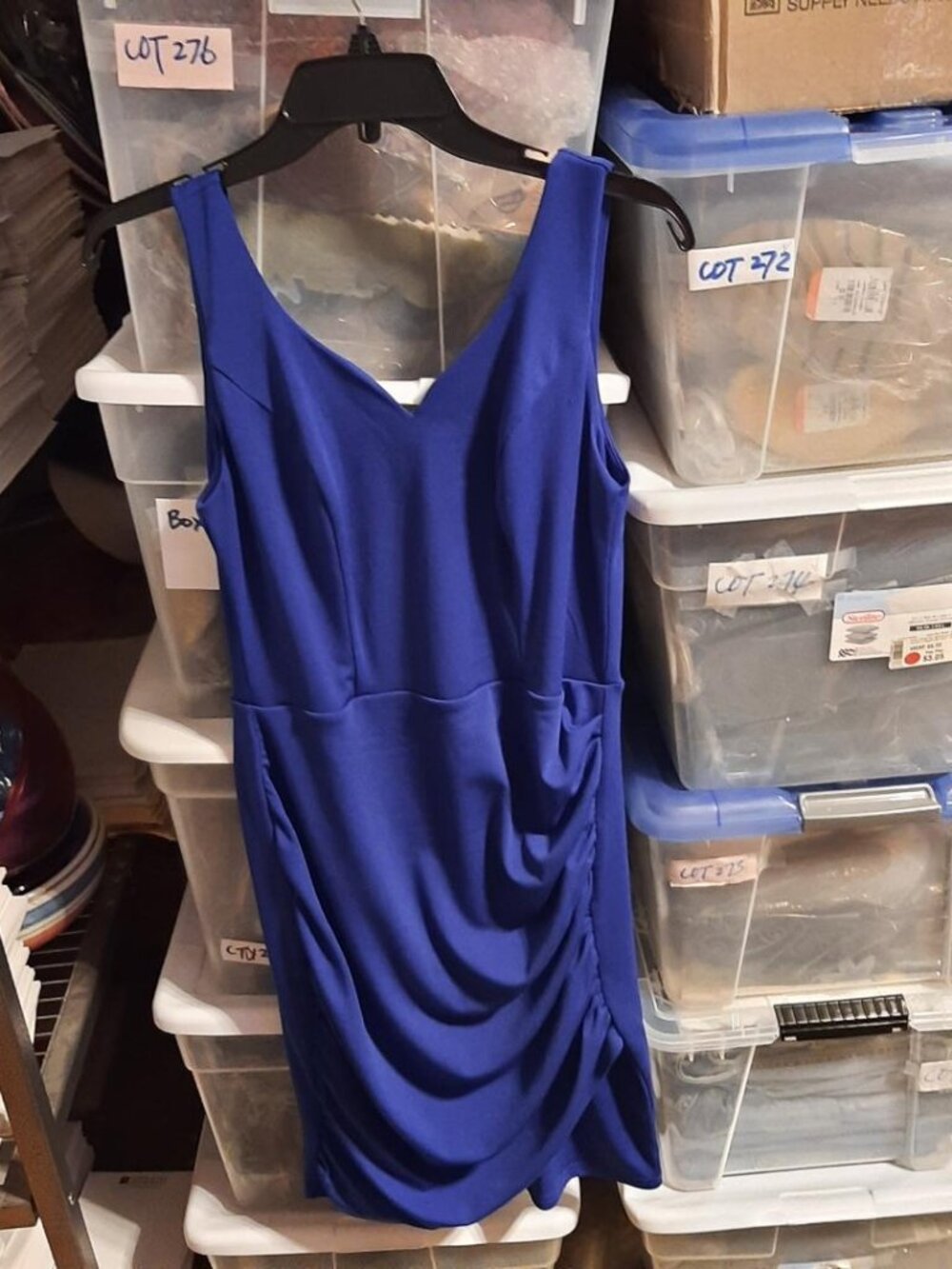 NEW ! Grace Karin Women Cocktail Midi Sleeveless Dress Blue Size M